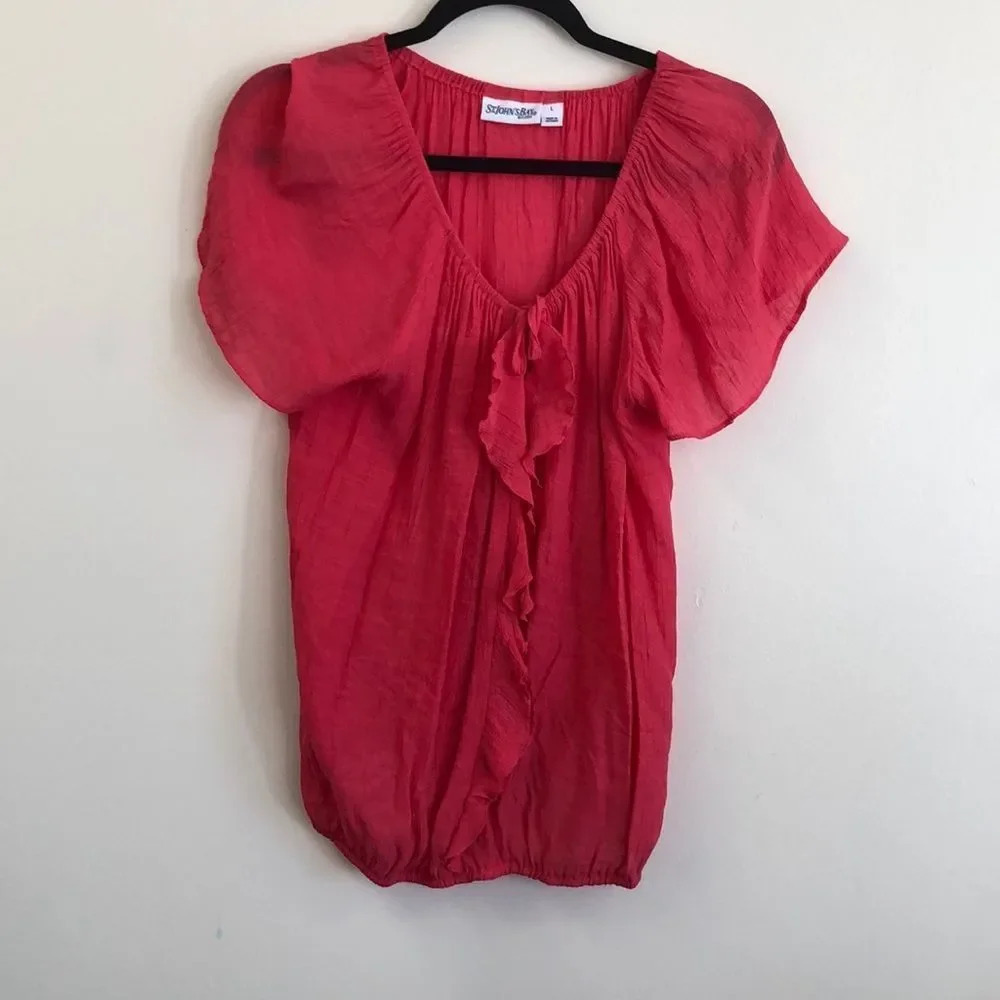 St. John's Bay Women's Coral Top Size Large